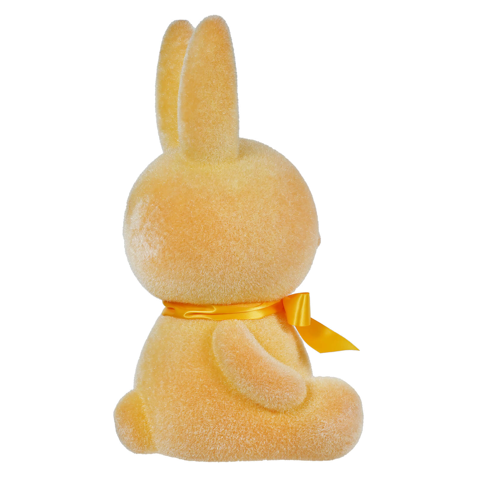 20" Large Flocked Yellow Sitting Bunny
