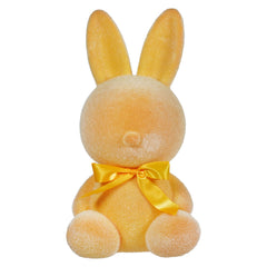 20" Large Flocked Yellow Sitting Bunny