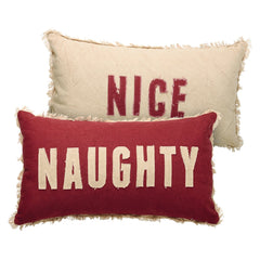 22" Naughty Nice Double-Sided Pillow