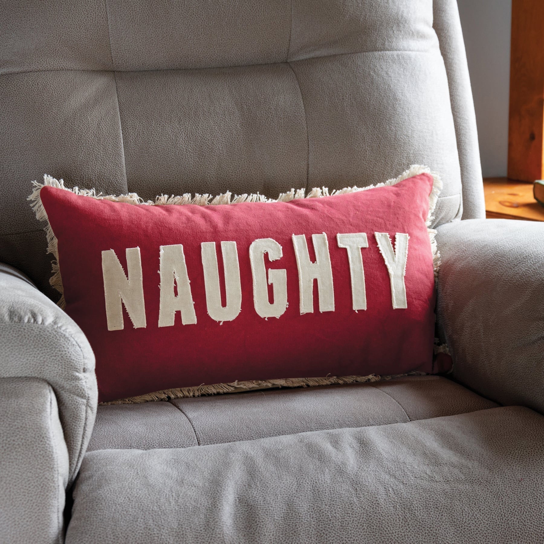 22" Naughty Nice Double-Sided Pillow