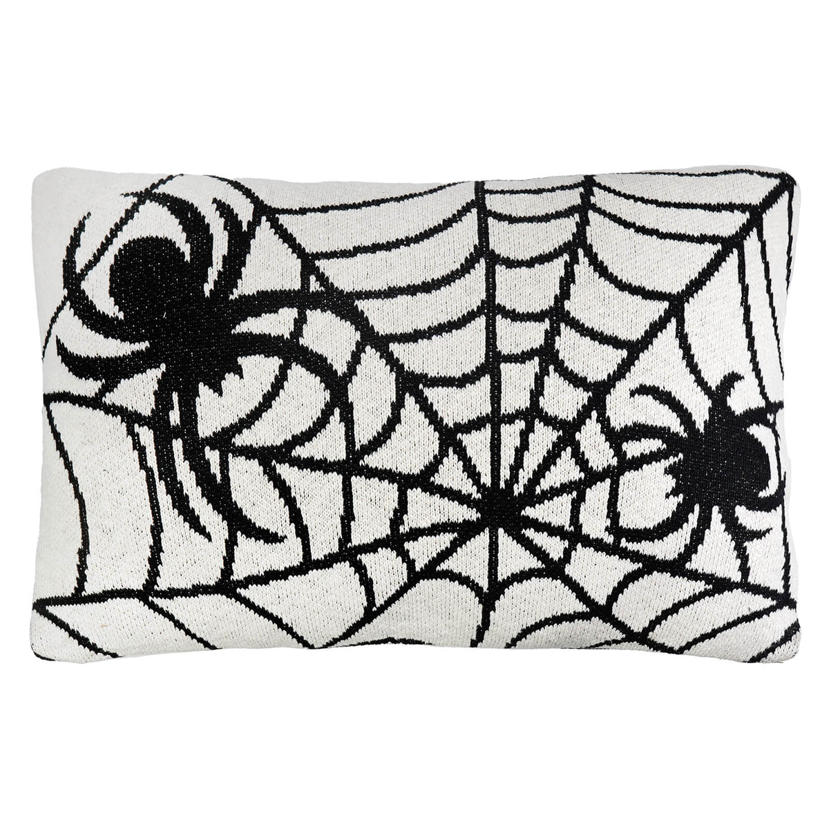 24" Double-Sided Black & White Spider Pillow