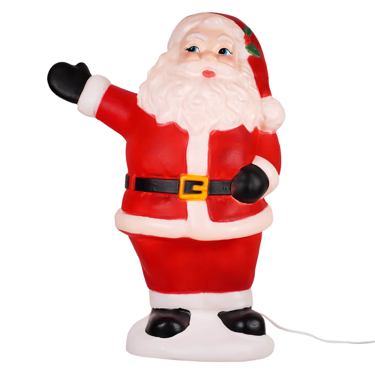 24" Large Lighted Retro Outdoor Jolly Santa Blow Mold