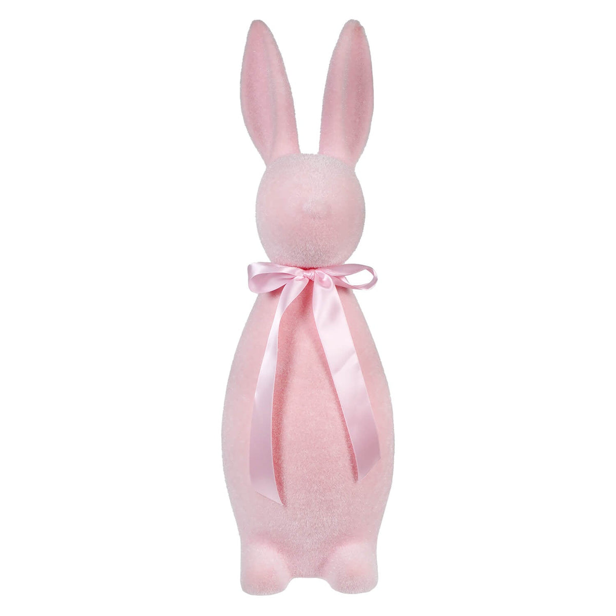 27.5" Large Pale Pink Flocked Bunny