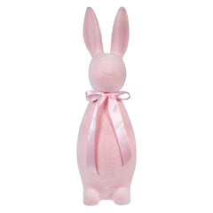 27.5" Large Pale Pink Flocked Bunny