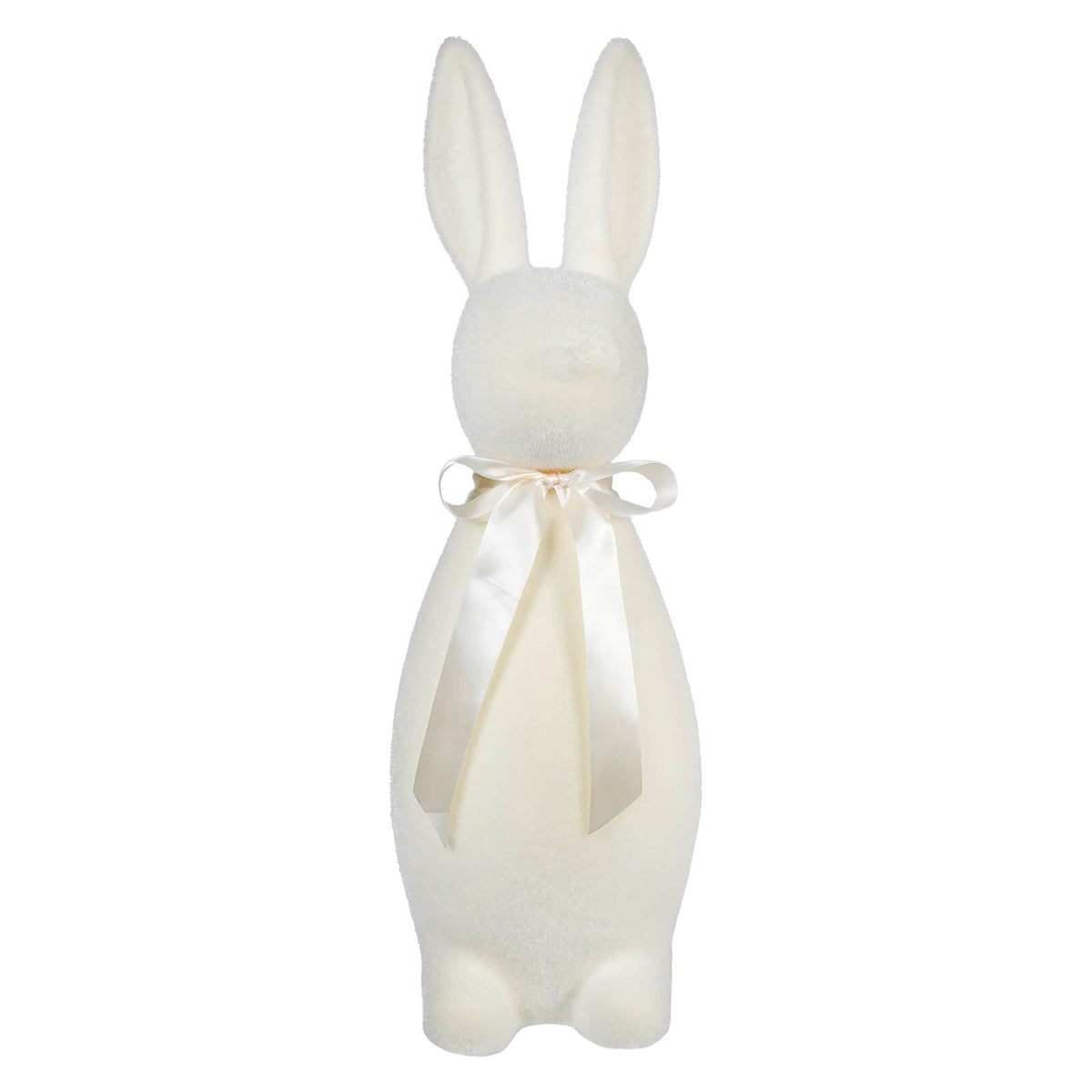 27.5" Large Pale White Flocked Bunny
