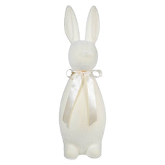 27.5" Large Pale White Flocked Bunny