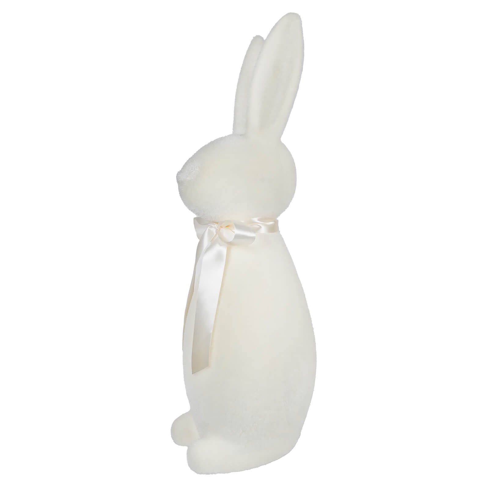 27.5" Large Pale White Flocked Bunny