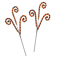 29" Halloween Black & Orange Stripe Swirl Sprays Set/2