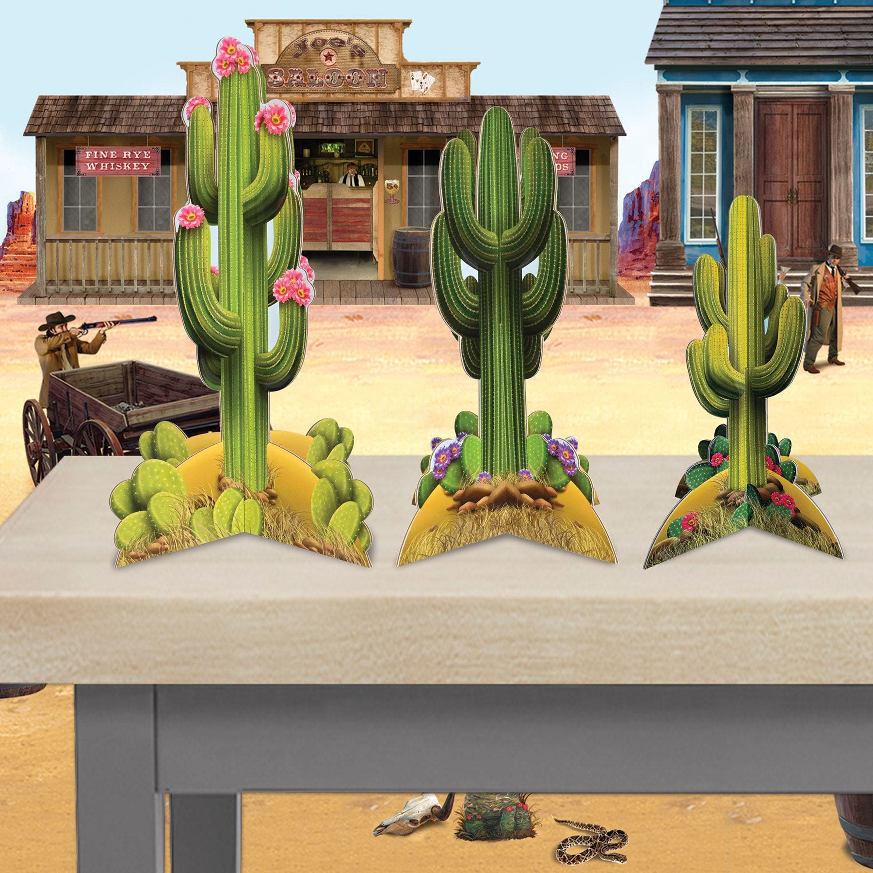 3-D Cactus Centerpieces