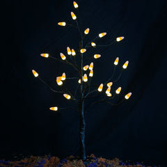 30" LED Lighted Candy Corn Black Tree