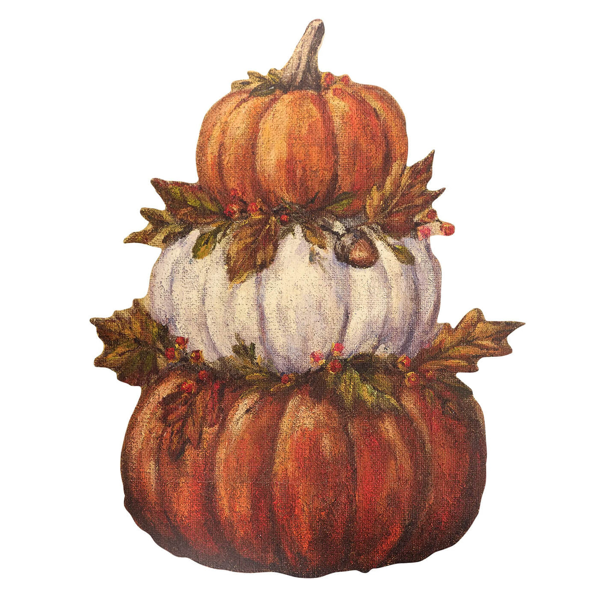 31.5" Large Pumpkin Stack Porch Leaner & Hanger