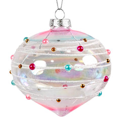 4" Bubble Gum Drop Glass Ornament