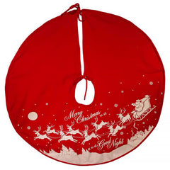 48" Reindeer & Santa Red Tree Skirt