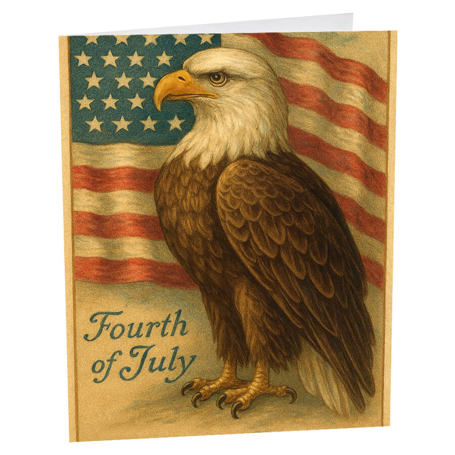 4th of July Bald Eagle Greeting Card