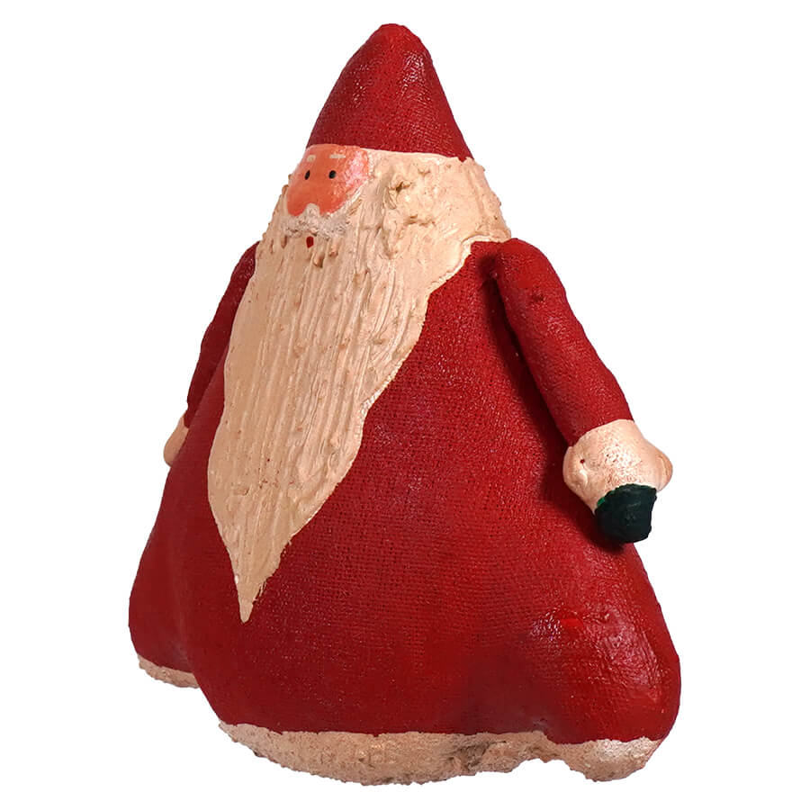 5" Red & Cream Hand-Painted Canvas Santa