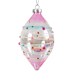 6" Bubble Gum Finial Glass Ornament