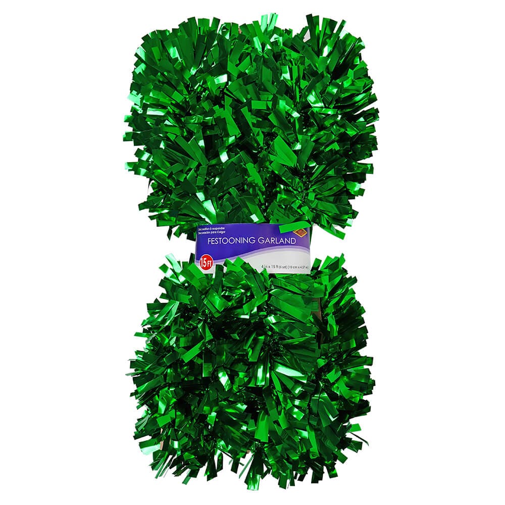6-Ply Metallic Green Festooning Garland