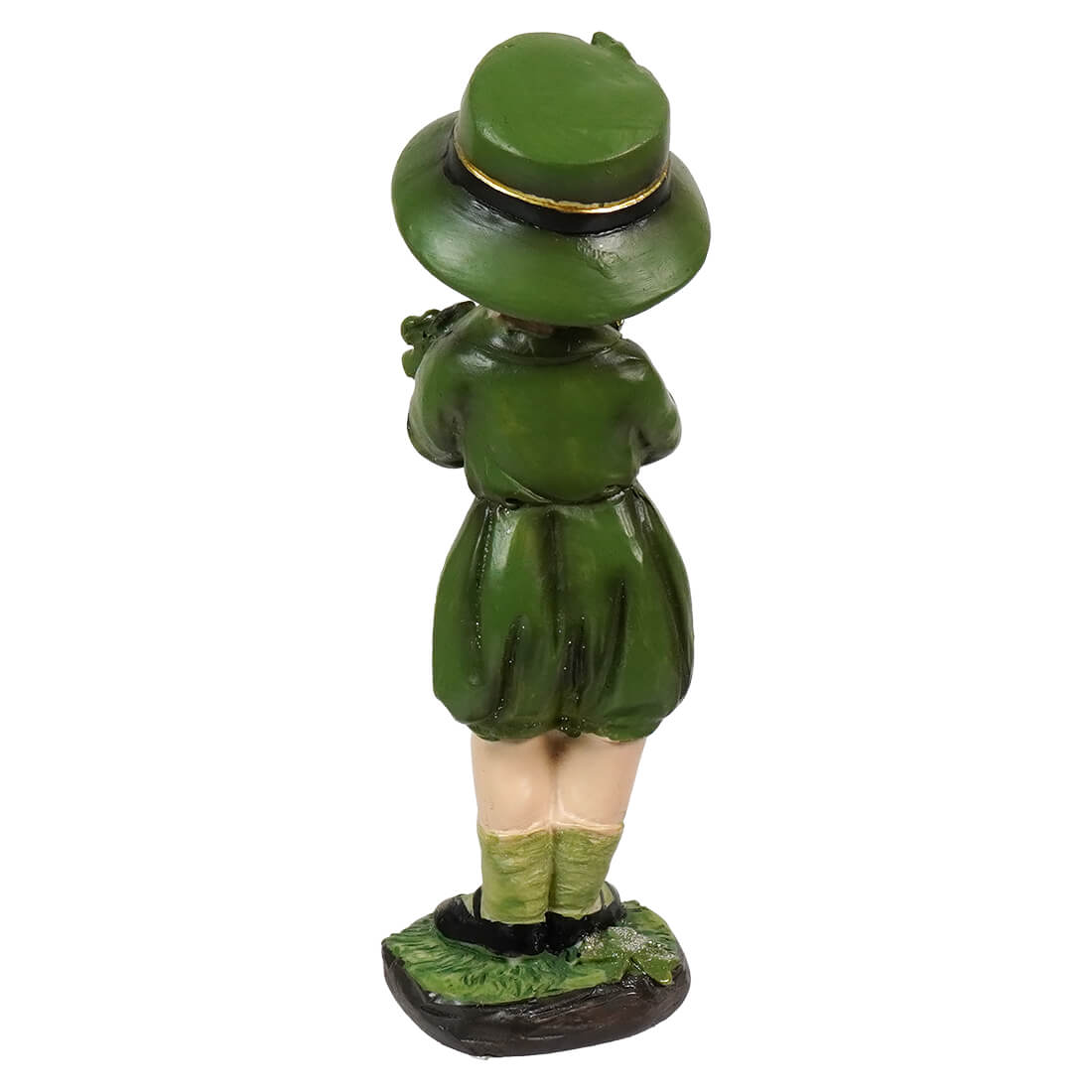 6" Resin Irish Boy Statue Clutching Clovers