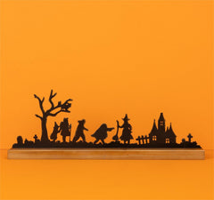 15.75" Trick-Or-Treaters Haunted Silhouettes Decor