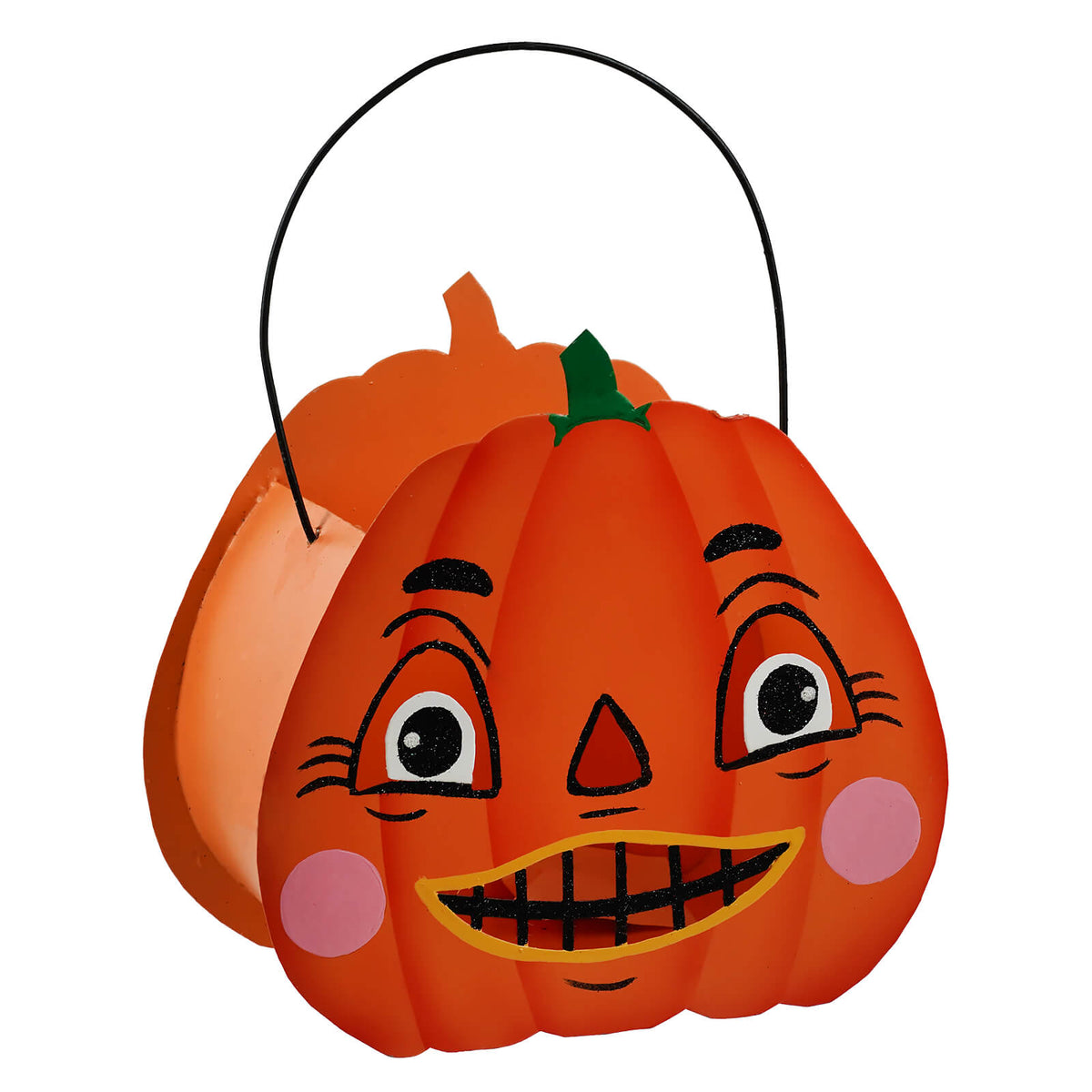 7.25" Cutout Creeper Pumpkin Lantern Bucket