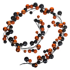 6ft Orange & Black Ball Garland