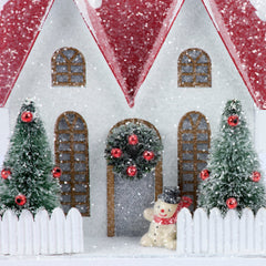 7.25" Lighted Fenced House Sitter