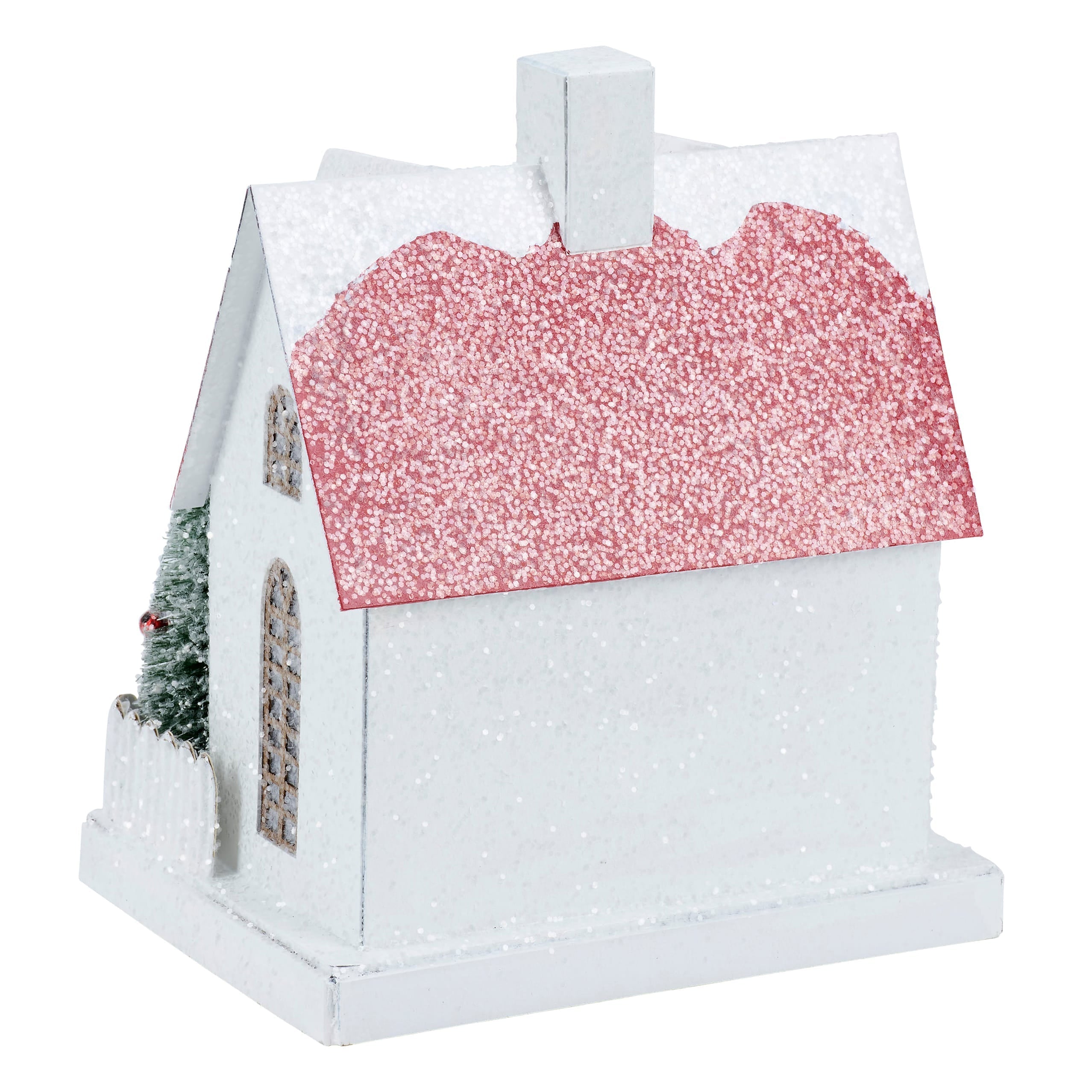 7.25" Lighted Fenced House Sitter