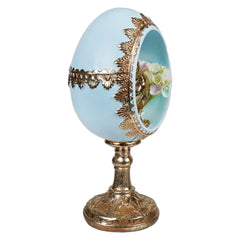 7" Blue & Gold Chick Egg Pedestal