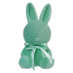 7" Flocked Sitting Aqua Bunny
