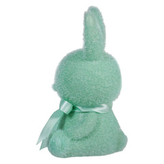 7" Flocked Sitting Aqua Bunny