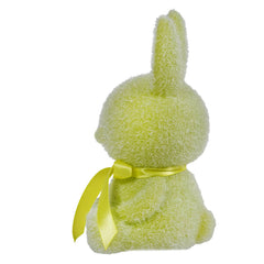 7" Flocked Sitting Green Bunny