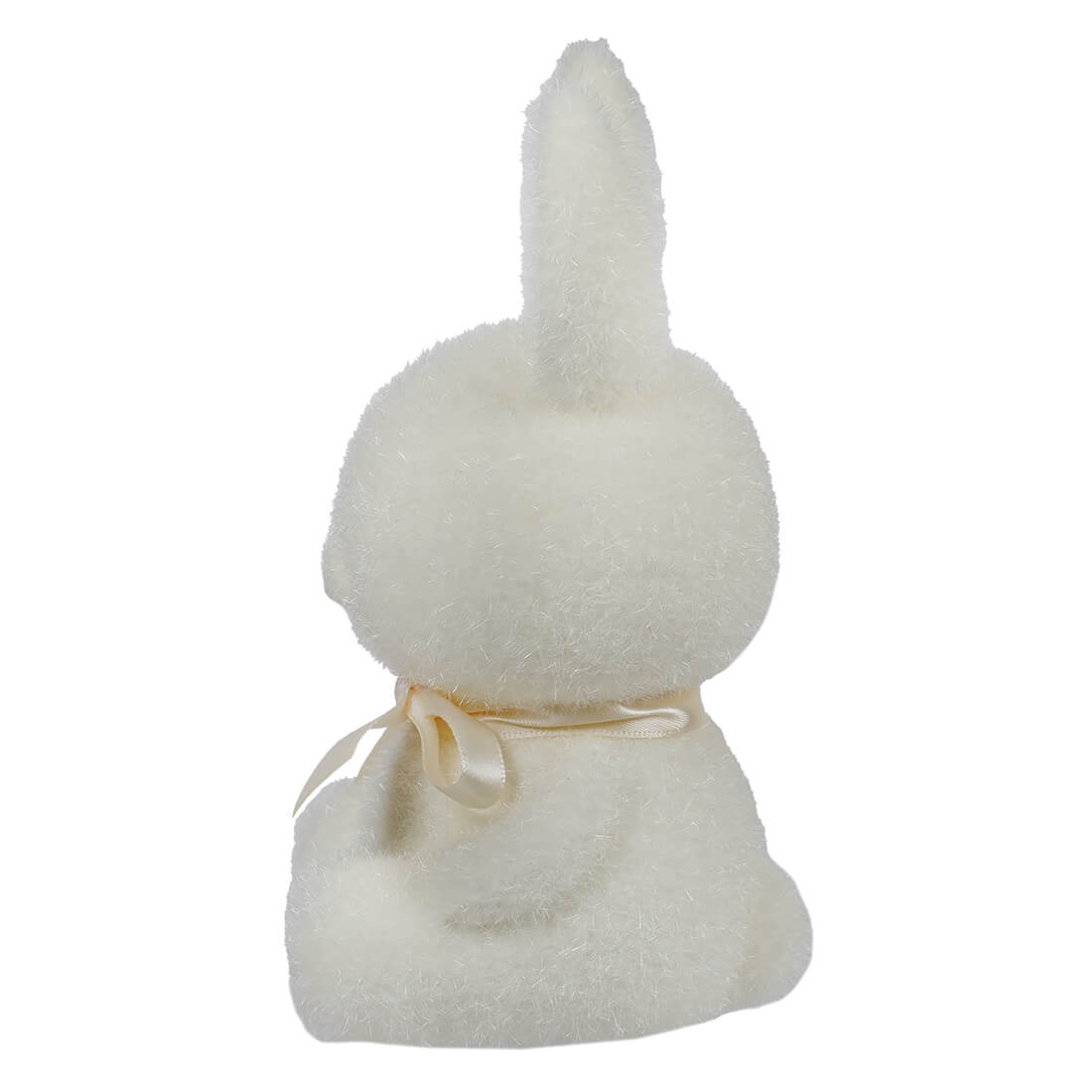 7" Flocked Sitting White Bunny