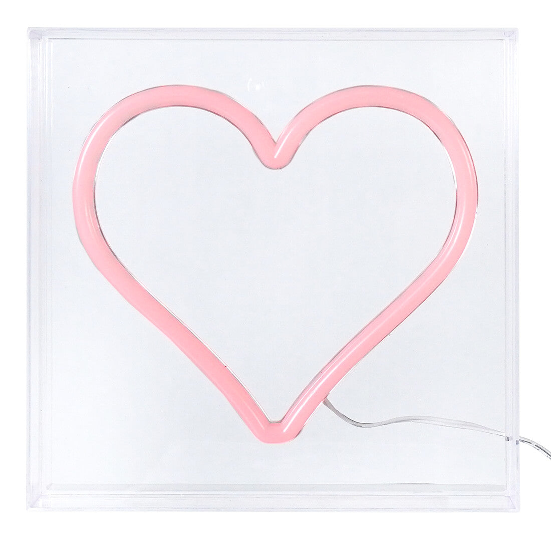 7" Neon Red Heart Electric LED Rope Light Tabletop Decor