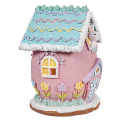 7" Pink Lighted Pastel Easter Bunny House
