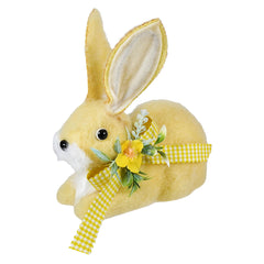 7" Yellow Wool Laying Easter Bunny