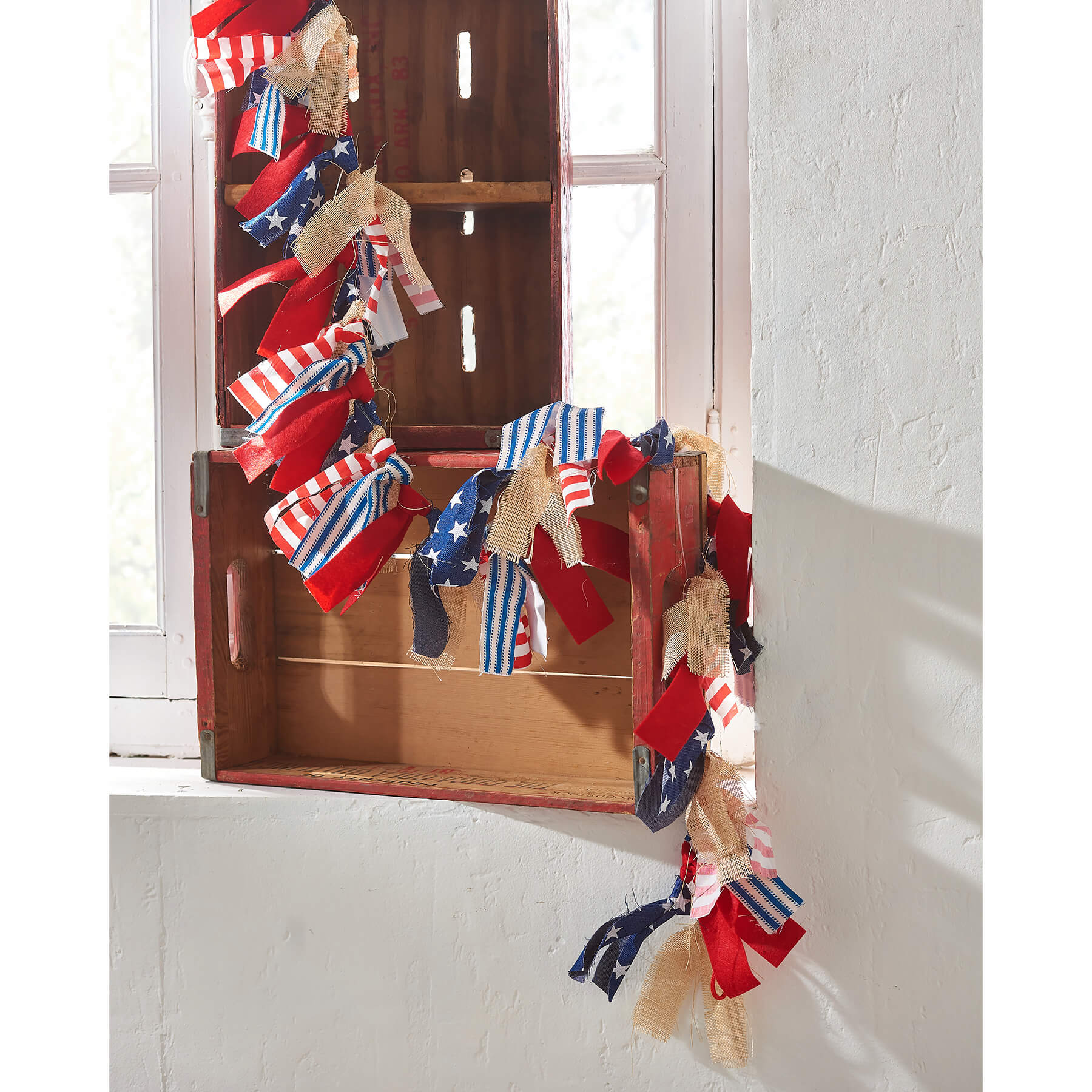 72" American Flag Tie Garland