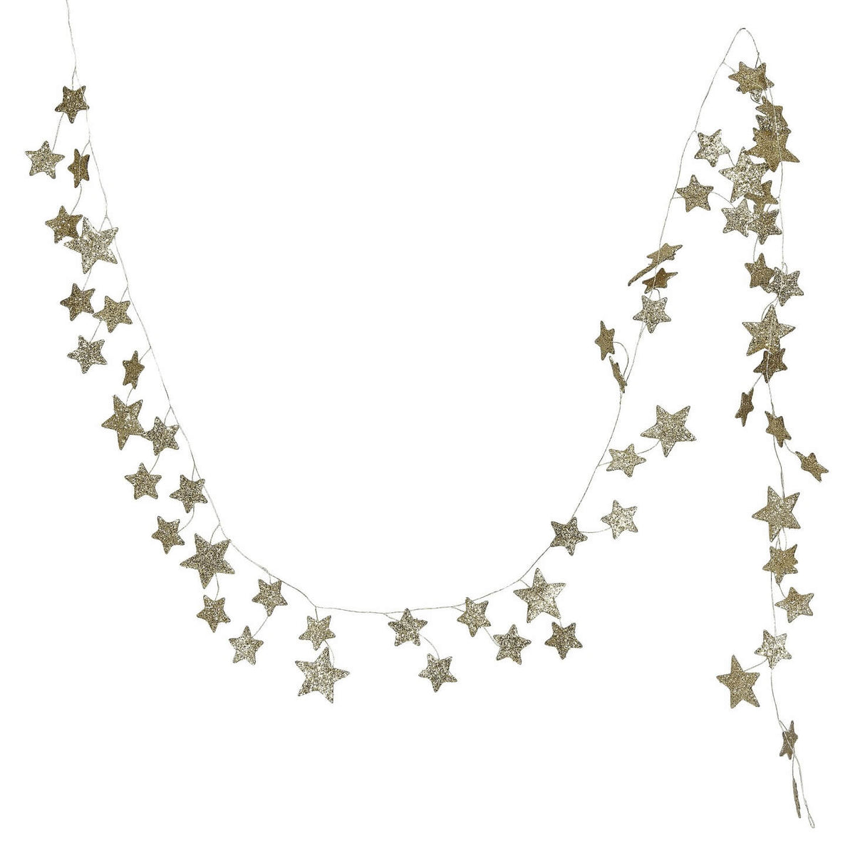 72" Gold Glittered Paper Star Garland