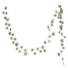 72" Gold Glittered Paper Star Garland