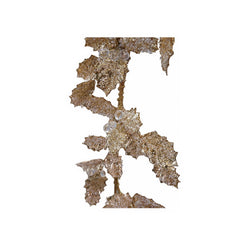 72" Gold & Ice Finish Fabric Leaf Garland With Beads & Glitter