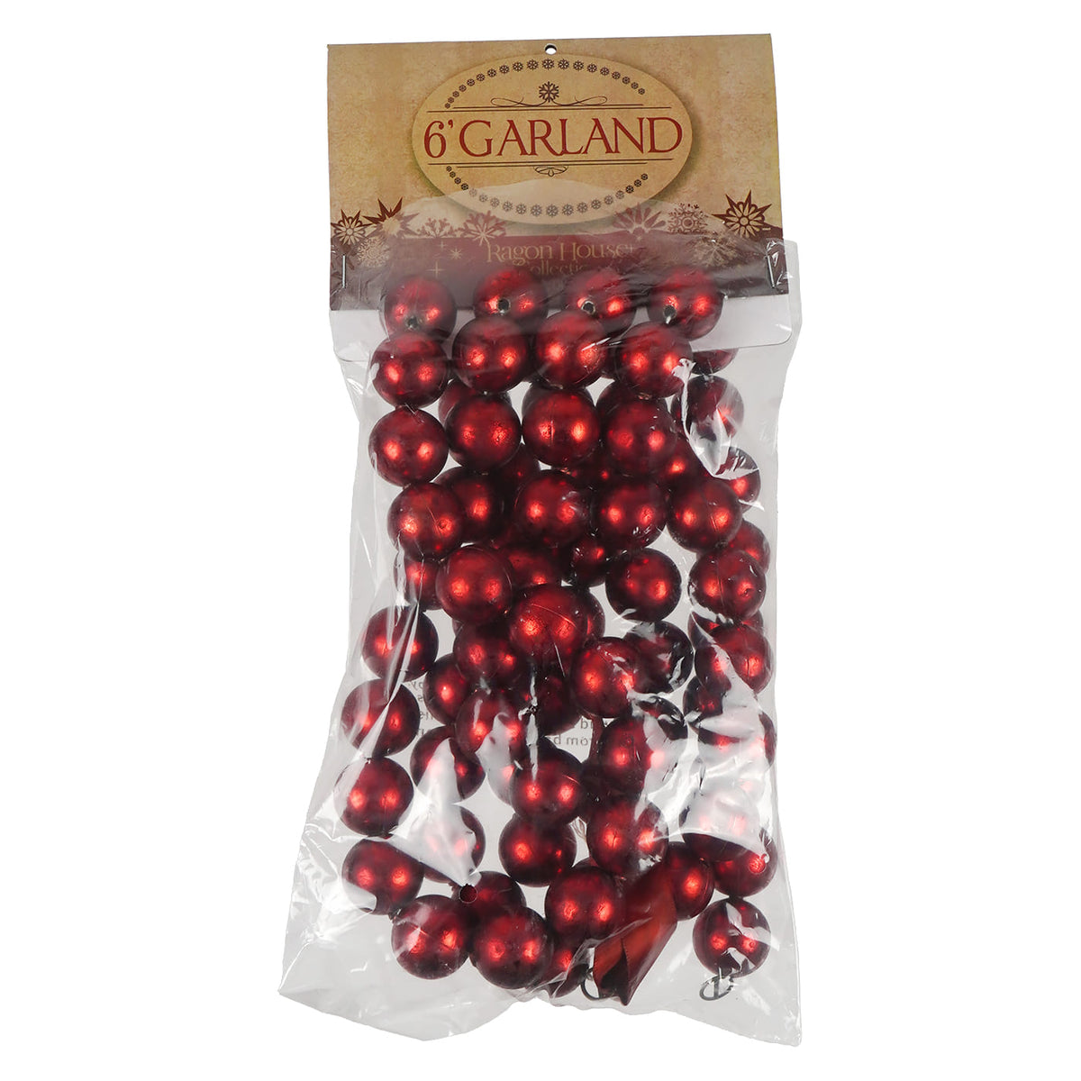 72" Jumbo Red Bead Garland