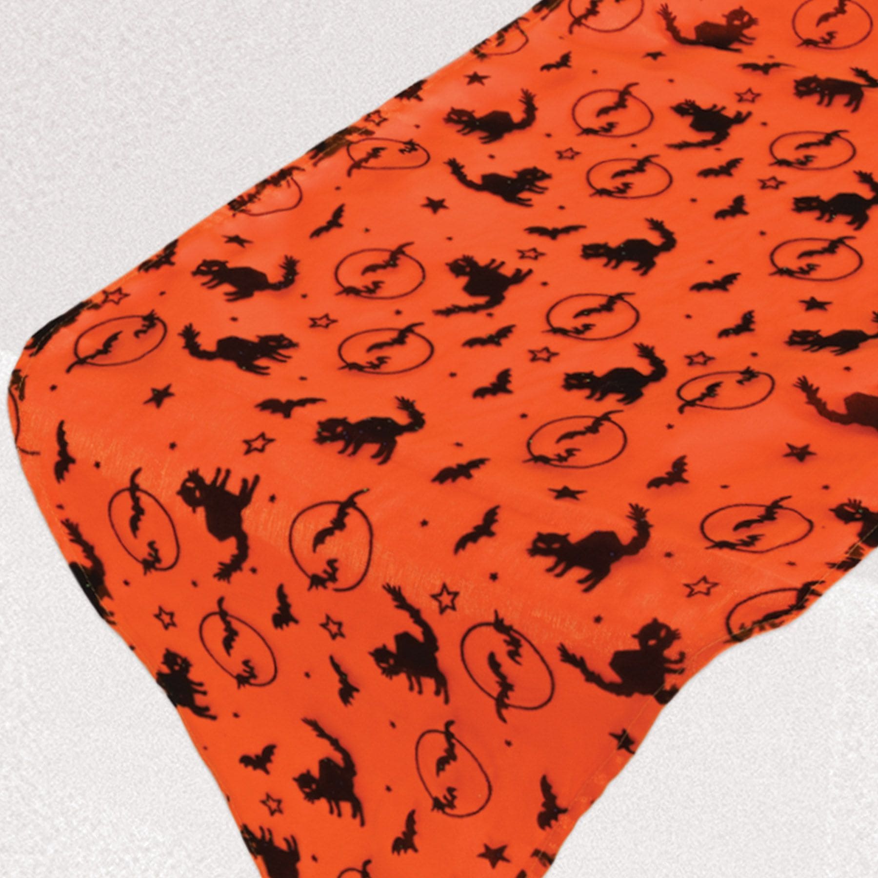 72" Orange Halloween Fabric Table Runner