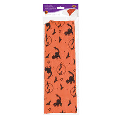 72" Orange Halloween Fabric Table Runner