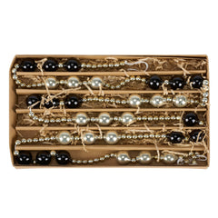 74" Black & Silver Beaded Glass Garland
