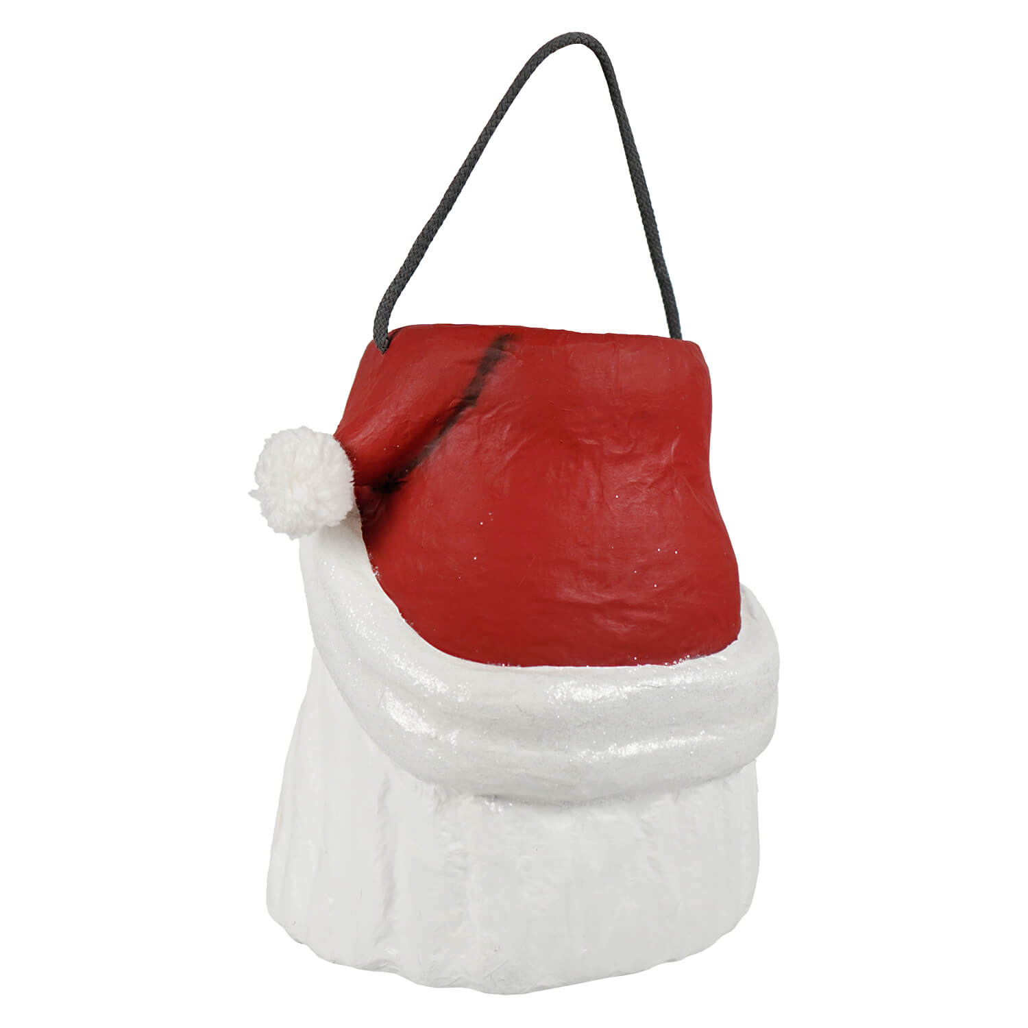 11" Jolly Santa Paper Mache Container