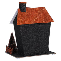 8.25" LED Lighted Black & Orange Halloween Haunted House