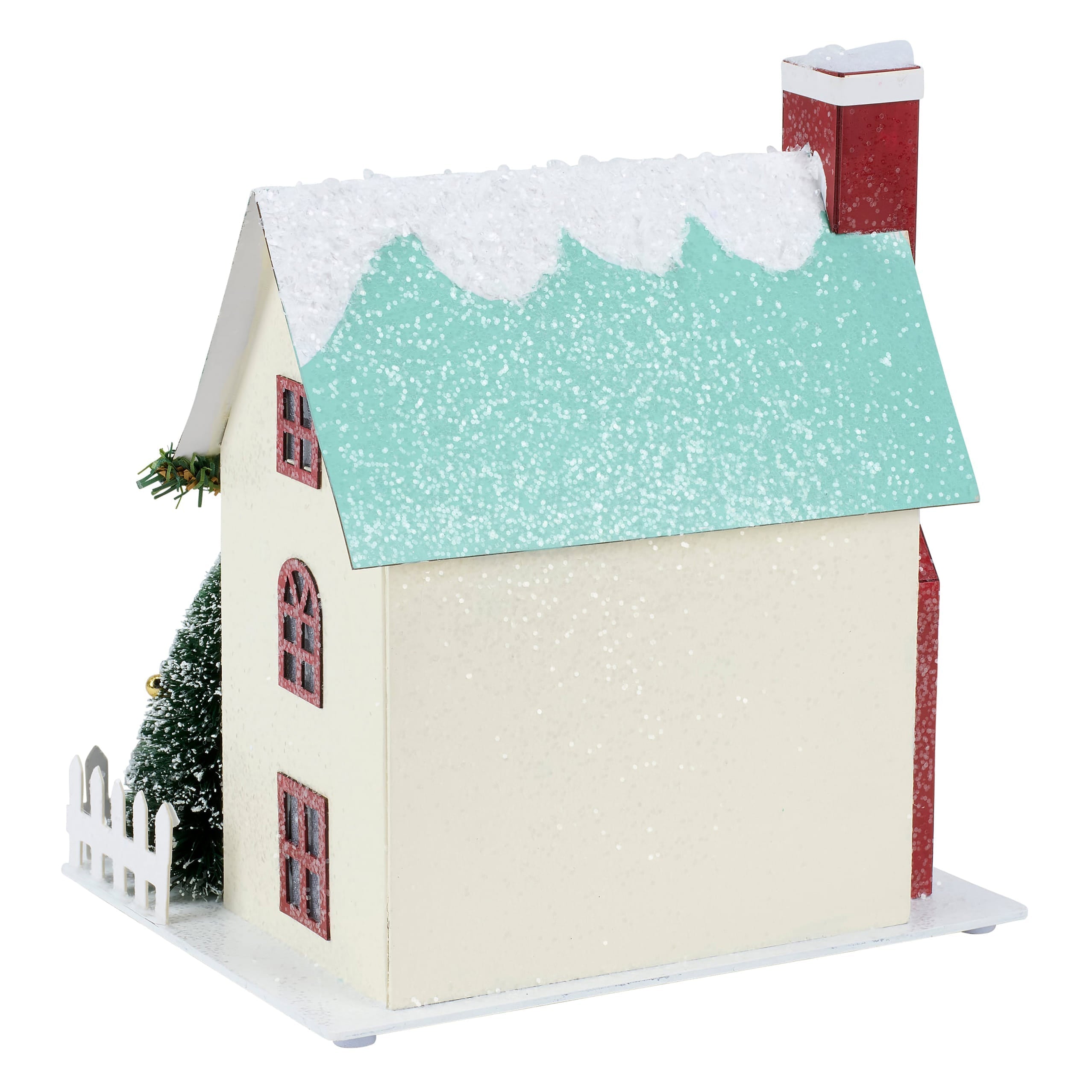 8.25" Lighted Wreath House Sitter
