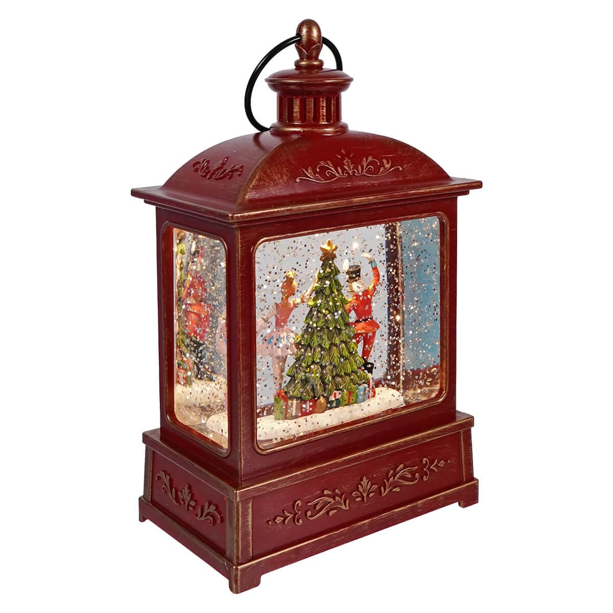 8.5" Lighted Nutcracker Swirling Water Lantern