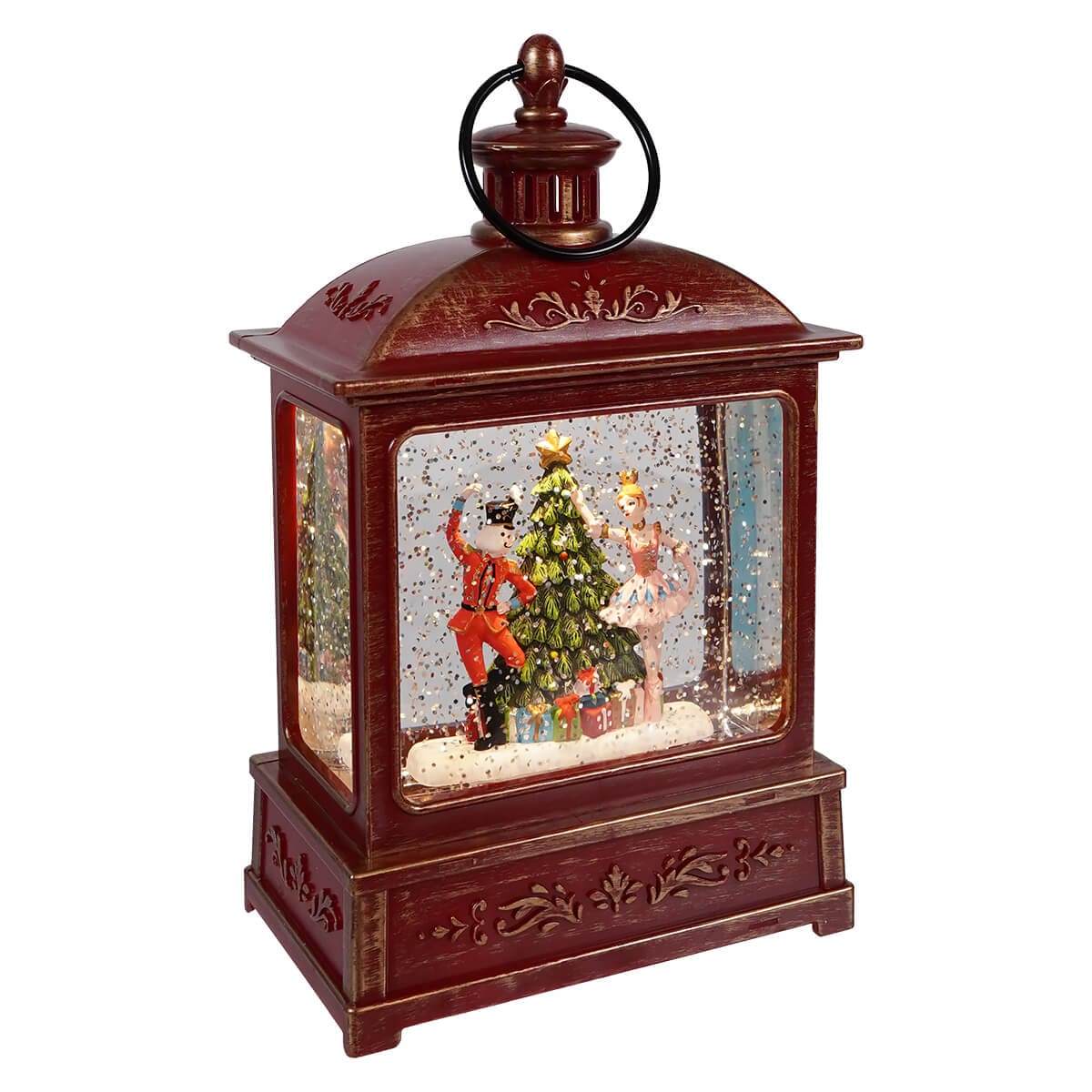 8.5" Lighted Nutcracker Swirling Water Lantern