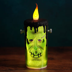 9.25" LED Lighted Flickering Frankenstein Candle