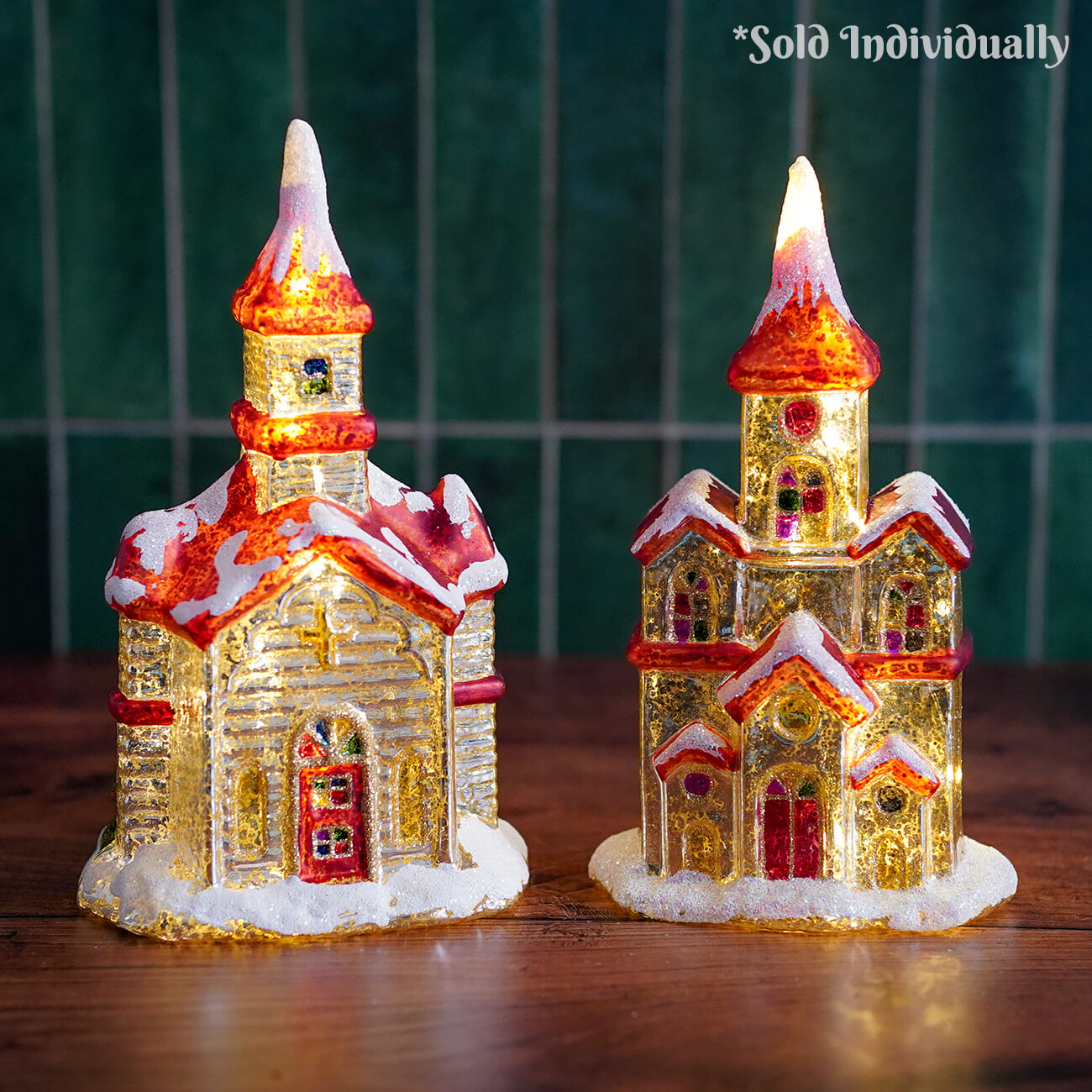 9.5" Lighted Vintage Church